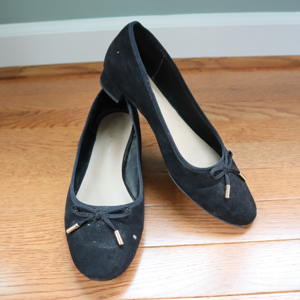 Used Kelly & Katie Suede Bow Flats 9